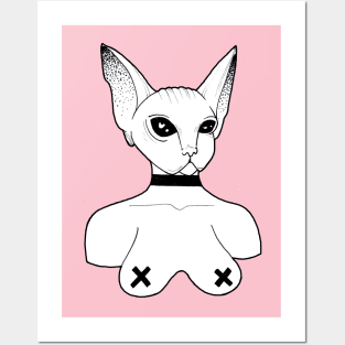 Minimalist Sphynx Tattoo Art Posters and Art